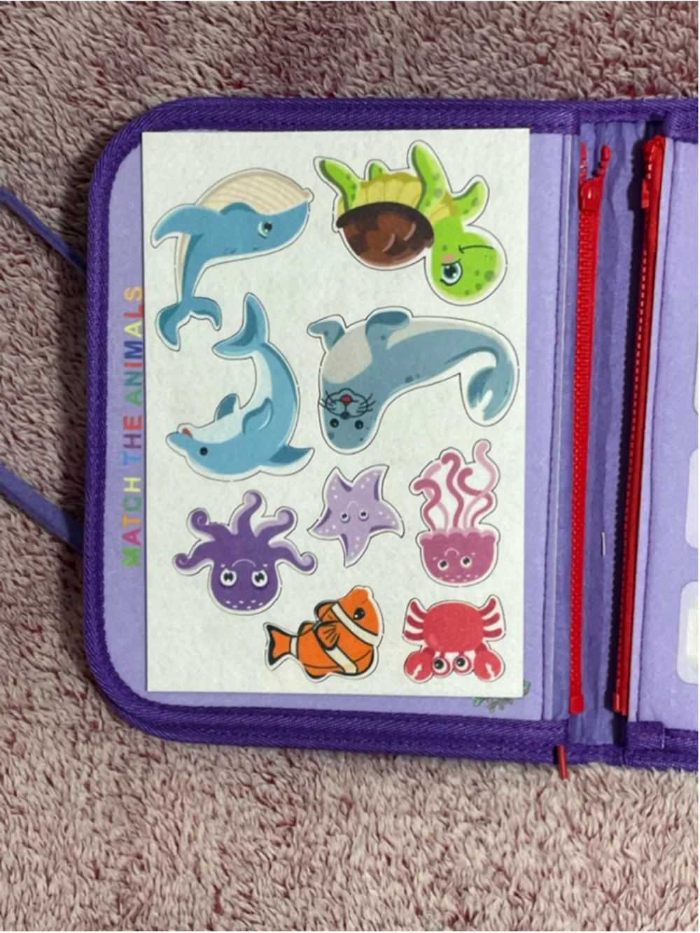 Girls Winblo toddler Montessori Learning Busy Board Purple